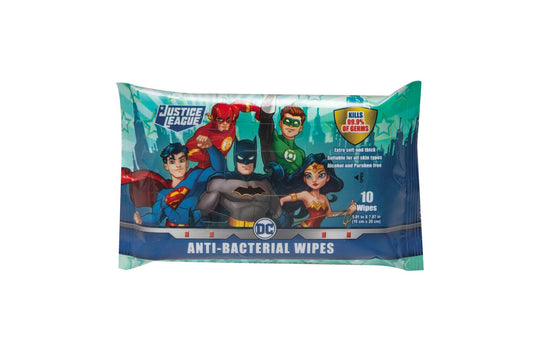 Justice League Anti-Bacterial Wipes (10 CT.) - 3 Pack